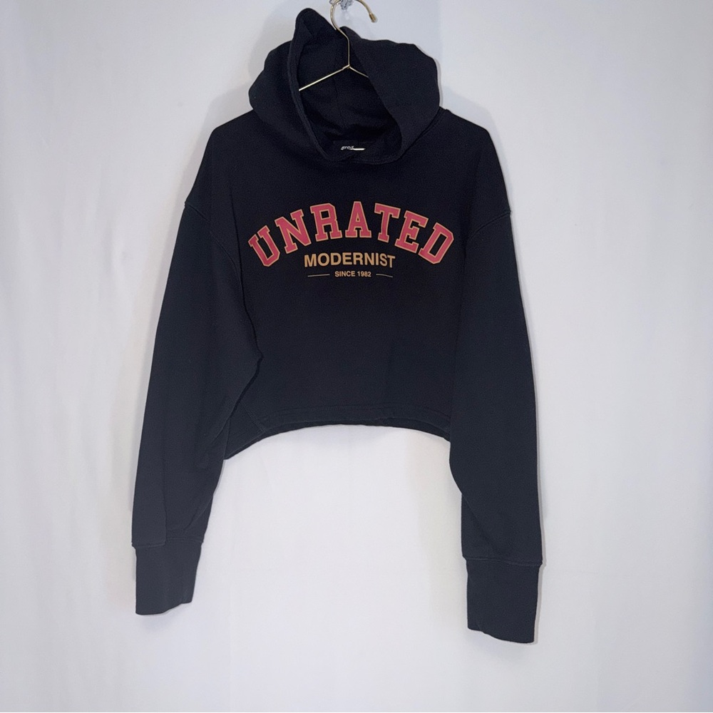 Unrated Black Cropped Hoodie